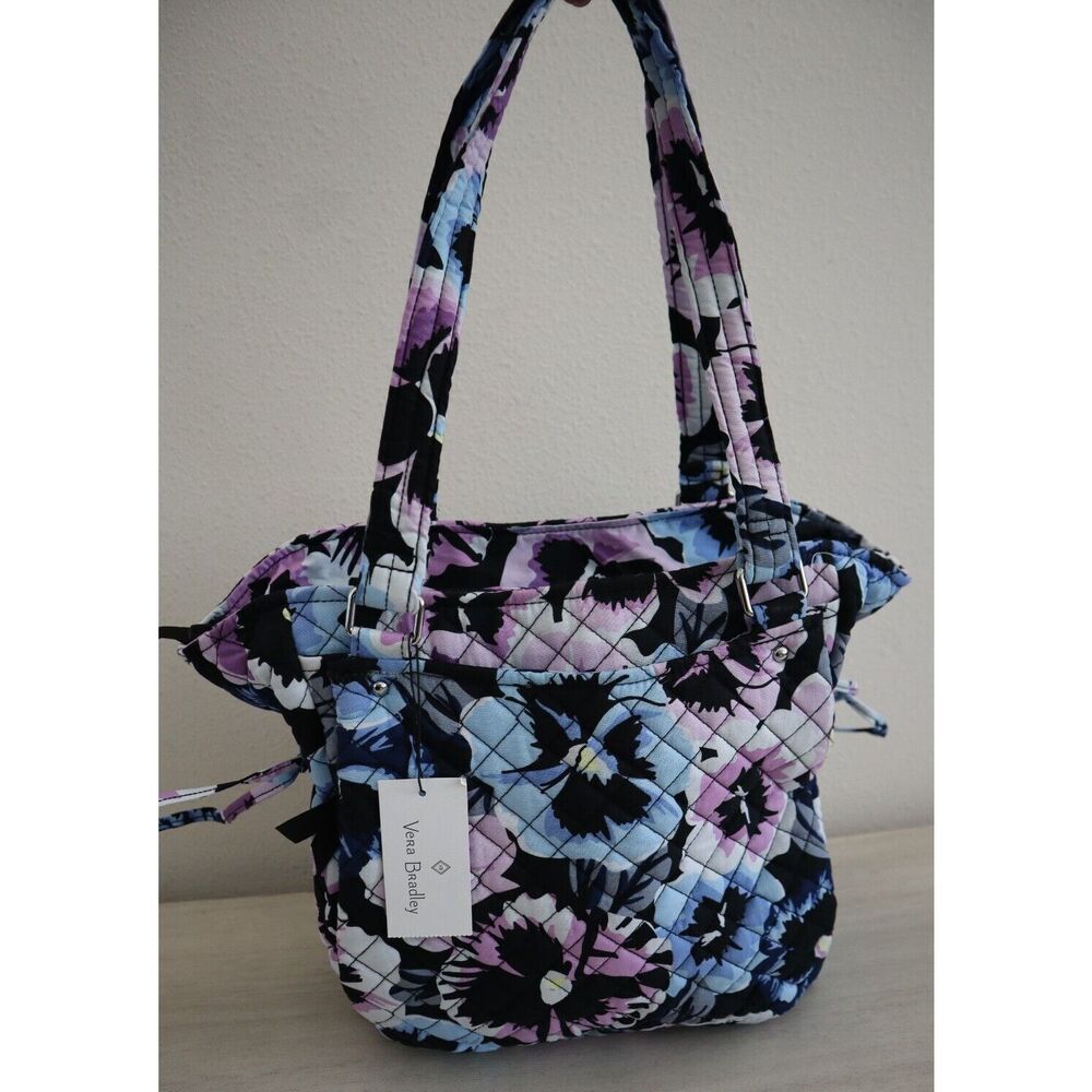 Vera Bradley 28424-12077 Women's Plum Pansies Glenna Satchel Bag
